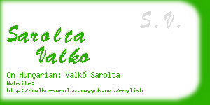sarolta valko business card