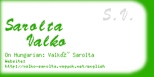 sarolta valko business card